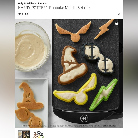 Williams Sonoma Set Of 4 Multicolor Wizarding World Harry Potter Pancake‎ Molds - Picture 1 of 3